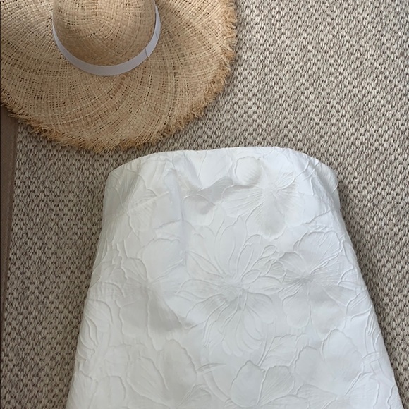 JCREW Party White Embossed Floral Dress 8 - Picture 8 of 15